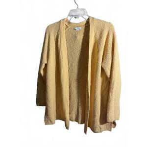 Cozy Yellow Open Cardigan by J.Jill Medium